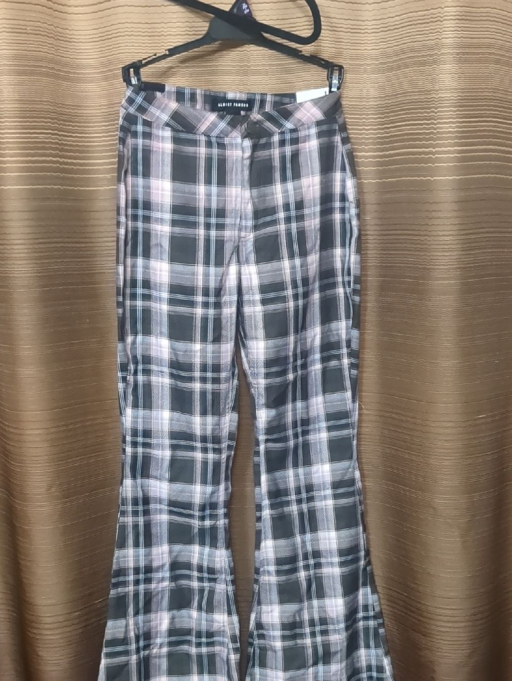 Almost Famous Pink and Black Plaid Pants